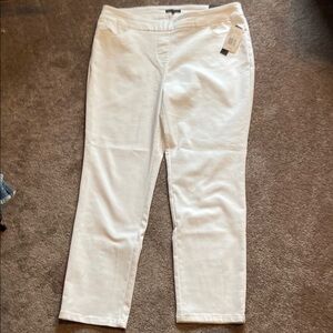 Napa Valley Women’s NWT Comfort Waistband High-Rise Straight Leg White Pants 16